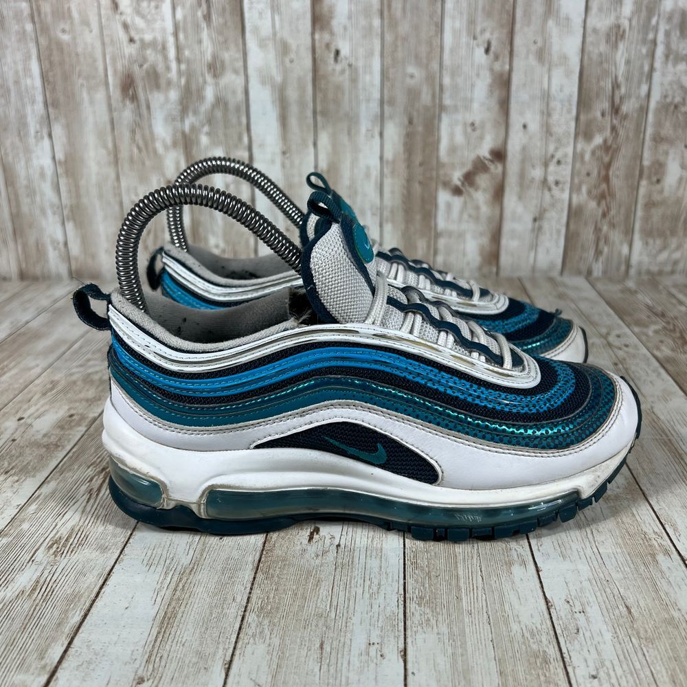 Nike Air Max 97 Athletic Sneaker Blue White Gradient Wave Design 4.5Y Womens 6